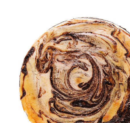 cake with cinnamon and chocolate on top viewの写真素材