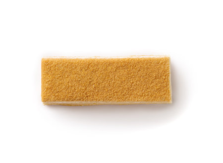 A piece of Napoleon cake from puff pastryの写真素材