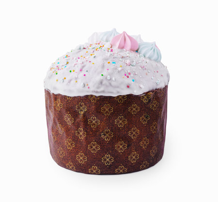easter bun with meringue isolated on white