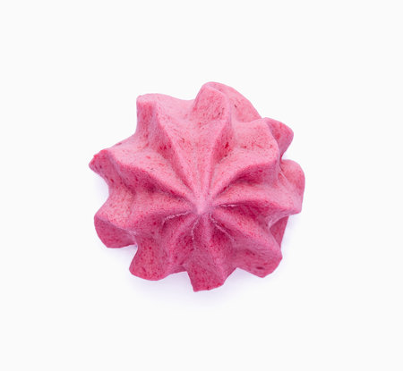 Pink mini meringue isolated on whiteの写真素材
