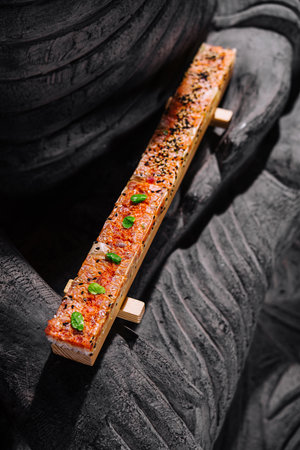 interesting presentation of sushi in Japanese styleの写真素材