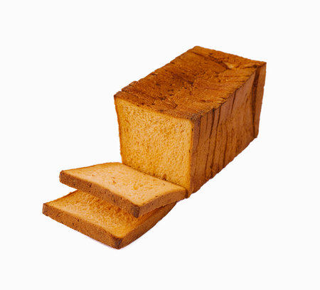 Slices toast bread isolated on white background