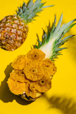 Portion of Dried Pineapple Ringsの写真素材