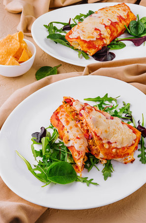 Vegetarian quesadilla with vegetables and cheese