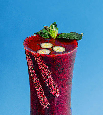 Organic berry and vegetable smoothie