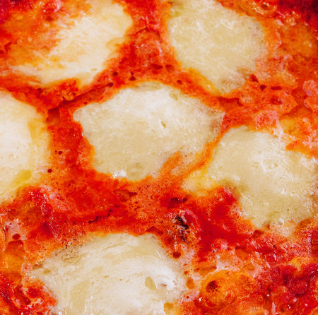 Margherita pizza and Four cheese pizza quattro fromaggiの写真素材