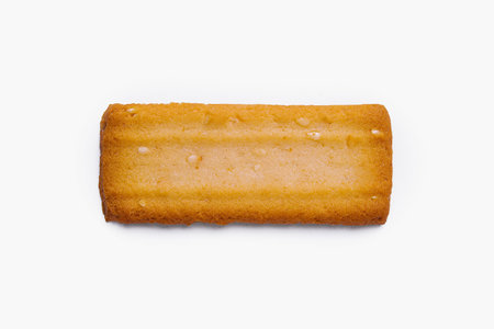 High-quality image of a golden butter biscuit against a white backgroundの写真素材