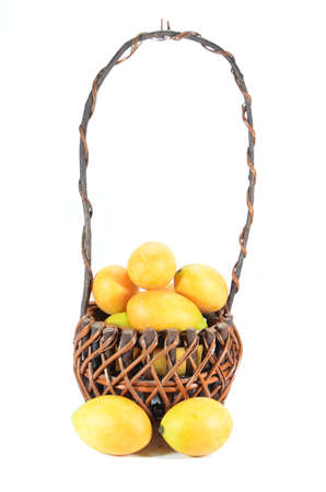 The maprang fruit on basketの写真素材