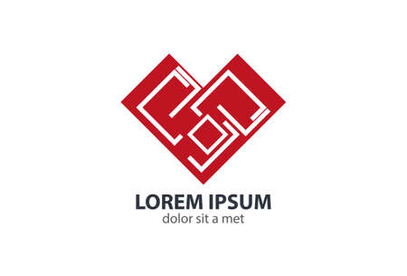 Heart love logo design vector. Happy valentine day concept.のイラスト素材