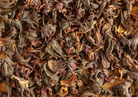 Background of tea from dried pomegranate flowers. Increases immunity. Healthy food concept.の写真素材