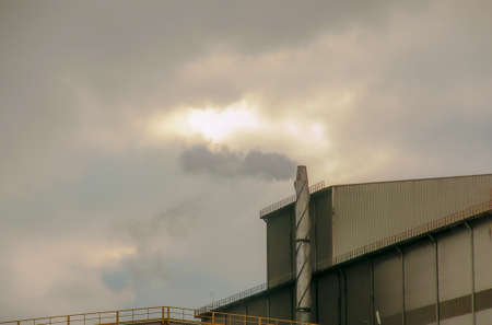 Poor environment in city. environmental disaster. Harmful emissions into environment. Smoke and...