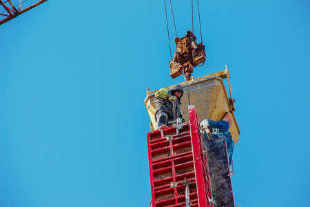 Dnepropetrovsk, Ukraine - 02.15.2022: Construction formwork, reinforcement for the construction of...