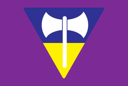 Labrys Lesbian Pride flag symbol icon. LGBTQ symbol. Peace to Ukraine. flag. Illustration.のイラスト素材