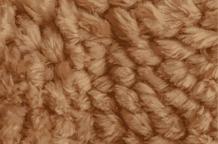 Realistic illustration short smooth beige llama fur texture in the form of a knitted product. close-upのイラスト素材