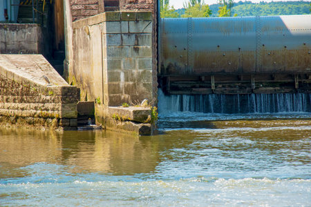 A small hydroelectric power plant in the city of Nitra in Slovakia.