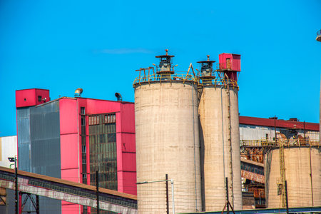 Coal-fired power plant in Bojnice, Slovakia. Produces 1.2 TWh of electricity. Works on brown coal. energy crisis.のeditorial素材