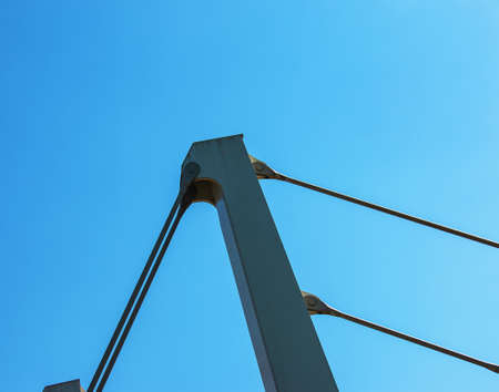 Bridge on river Nitra. modern architecture. Design elements against the blue sky.