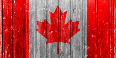 Canada flag on the texture. concept collage.の写真素材