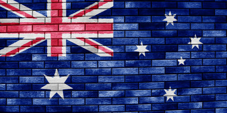 Australian flag on the texture. concept collage.の写真素材