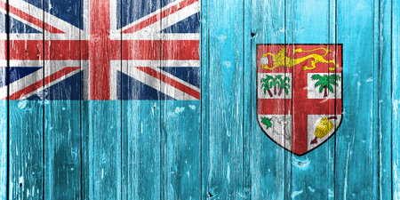 Fiji island flag on texture. concept collage.の写真素材