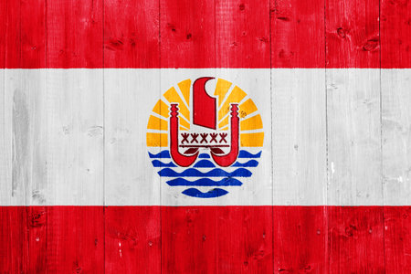 French Polynesia flag on texture. concept collage.の写真素材