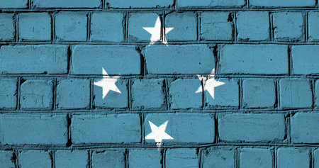 Flag of the Federated States of Micronesia on a texture. concept collage.の写真素材