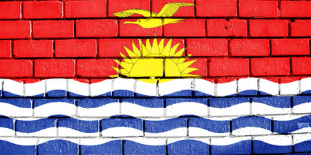 Flag of the country of Kiribati on a texture. concept collage.の写真素材