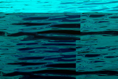 Vector illustration of water ripple texture background. Wavy water surface during sunset, golden light reflecting in the water.の写真素材