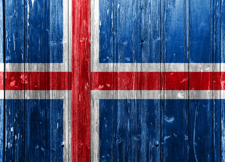 Iceland flag on a textured background. concept collage.の写真素材
