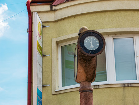 Nitra, Slovakia - 06.17.2022: Musical clock in the old town is one of the sights of Nitra.のeditorial素材
