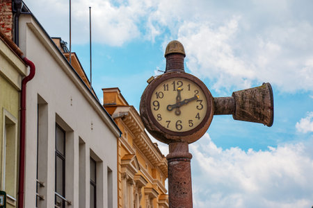 Nitra, Slovakia - 06.17.2022: Musical clock in the old town is one of the sights of Nitra.のeditorial素材