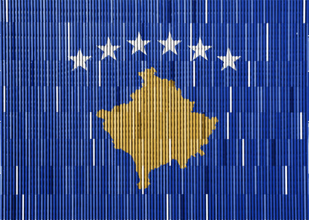 Flag of Kosovo on a textured background. concept collage.の写真素材