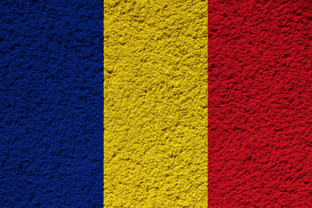 Flag of Romania on a textured background. concept collage.の写真素材