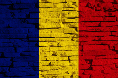 Flag of Romania on a textured background. concept collage.の写真素材
