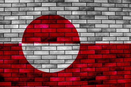 Flag of Greenland on a textured background. conceptual collage.の写真素材