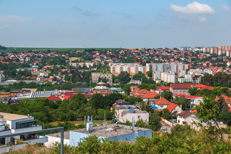 View of the city of Nitra in Slovakia from Kalvaria mountainの写真素材