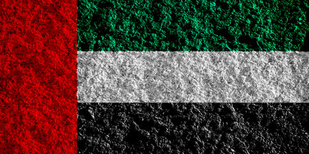 Flag of the United Arab Emirates on a textured background. concept collage.の写真素材