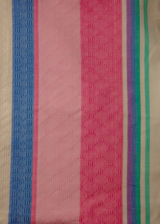 Closeup detail of multi color fabric texture samples.の写真素材