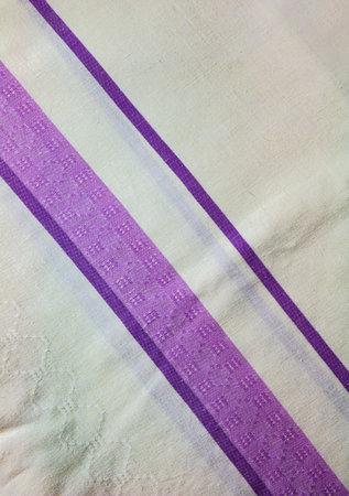 Closeup detail of multi color fabric texture samples.の写真素材