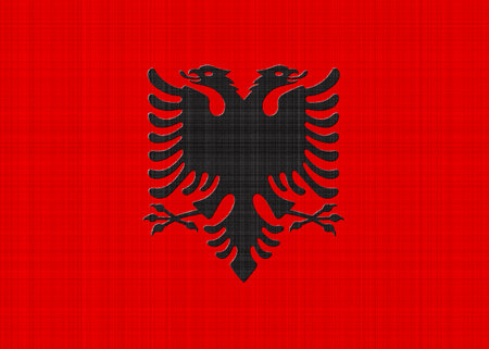 Albania flag on a textured background. concept collage.の写真素材