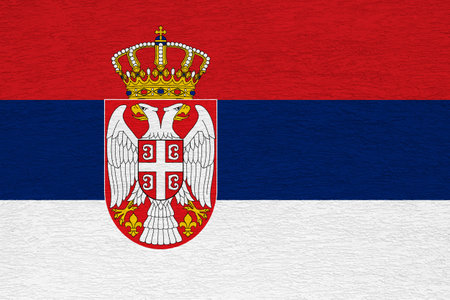 Serbia flag on a textured background. concept collage.の写真素材