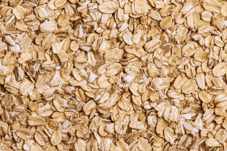 Realistic oatmeal vector illustration, oatmeal background or texture. close. food concept. Healthy...