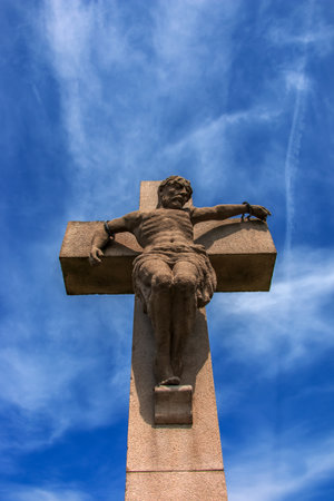 Nitra, Slovakia - 06.17.2022: Calvary in Nitra city with Zobor hill, Slovak republic. religious place. cultural heritage.のeditorial素材