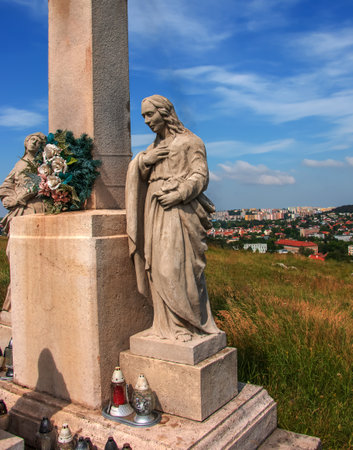 Nitra, Slovakia - 06.17.2022: Calvary in Nitra city with Zobor hill, Slovak republic. religious place. cultural heritage.のeditorial素材