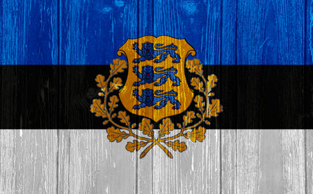 Flag of Estonia on a textured background. concept collage.の写真素材