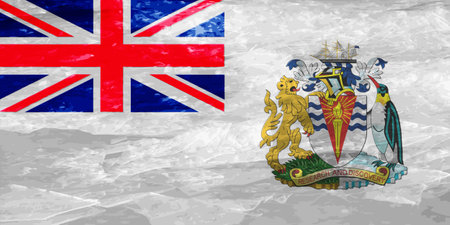 British Antarctic Territory flag on a textured background. concept collage.の写真素材