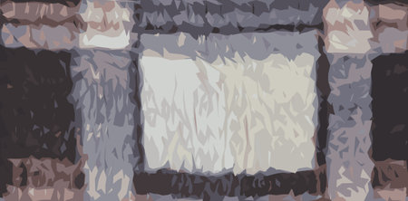 Realistic illustration of Abstract background with geometric pattern of faux fur plush fleece surface close-up. Brown fluffy fabric.のイラスト素材