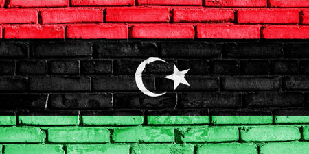 Flag of Libya on a textured background. concept collage.の写真素材