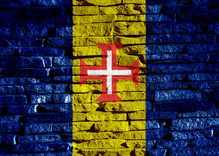 Flag of Madeira on a textured background. concept collage.の写真素材