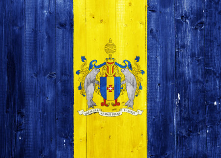 Flag of Madeira on a textured background. concept collage.の写真素材